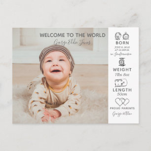 Hallo Welt Baby Fotograf Annonce neu Postkarte