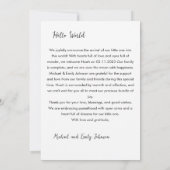 Hallo Welt Baby Löwe King Safari Ankündigung (Rückseite)