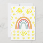 Hallo Welt Boho Regenbogen Sonne Geburtsankündigun Einladung (Rückseite)