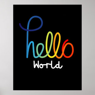 Hallo Welt bunt Poster
