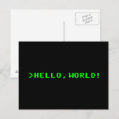 Hallo Welt Computerprogrammierung Postkarte (Vorne/Hinten)