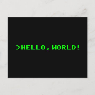 Hallo Welt Computerprogrammierung Postkarte