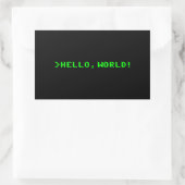 Hallo Welt Computerprogrammierung Rechteckiger Aufkleber (Tasche)