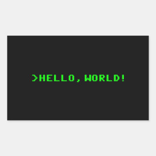 Hallo Welt Computerprogrammierung Rechteckiger Aufkleber