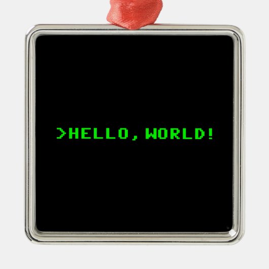 Hallo Welt Computerprogrammierung Silbernes Ornament (Vorne)