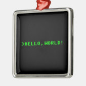 Hallo Welt Computerprogrammierung Silbernes Ornament (Links)