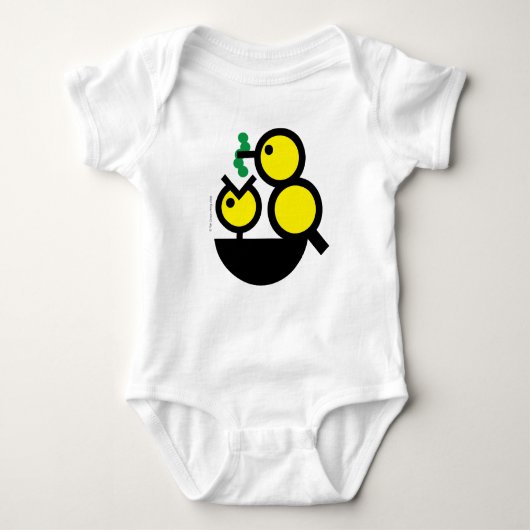 Hallo Welt! Hungriges Chick Bodysuit Baby Strampler (Vorderseite)