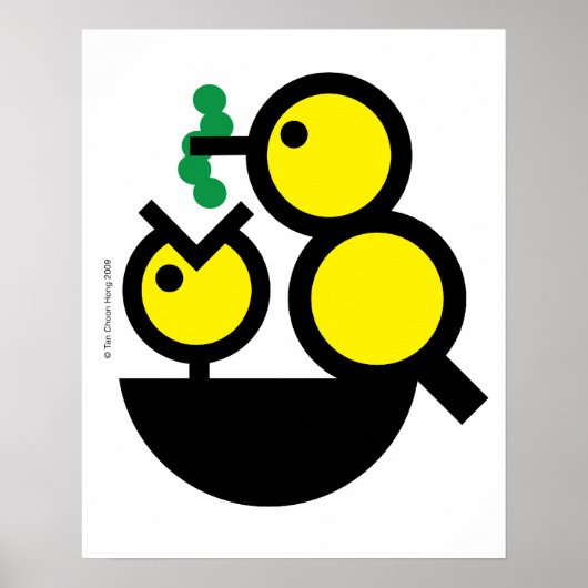 Hallo Welt! Hungriges Chick Kinderzimmer Poster (Vorne)