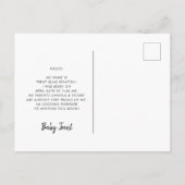 Hallo Welt Modern Geburtsankündigung Foto Postkarte (Rückseite)