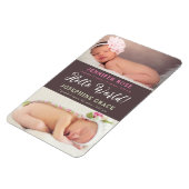 Hallo Welt! Modernes Foto Twins Geburtsankündigung Magnet (Linke Seite)