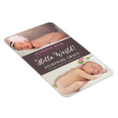 Hallo Welt! Modernes Foto Twins Geburtsankündigung Magnet (Rechte Seite)