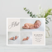 Hallo Welt Multi Foto moderne geometrische + Skrip Ankündigung (Stehend Vorderseite)