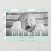 Hallo Welt Wolken Minze Ankündigung (Vorne/Hinten)