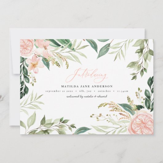 Hallo wenig ein pinkfarbenes Foto Ankündigung (Rückseite)