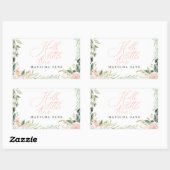 Hallo wenig eine blütige Geburt Ankündigung Rechteckiger Aufkleber (Blatt)