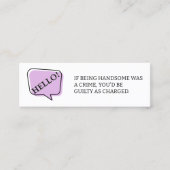 Hallo, wenn gut Spaß Verabredend Calling Card Mini Visitenkarte (Vorderseite)