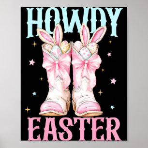 Hallo Western-Osterhase Coquette Cowboy-Stiefel Poster
