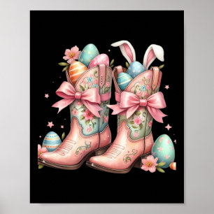 Hallo Western Osterhase Kokette Cowboy Stiefel E Poster