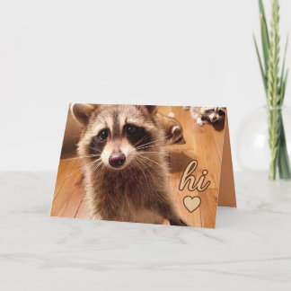 Hallo, wie geht es dir? Waschbär-Notizkarte Dankeskarte