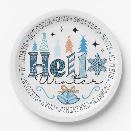 "Hallo" Willkommenes Weihnachtsessen Pappteller (Vorderseite)