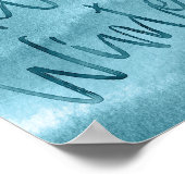 Hallo Winter Blue Watercolor Saisonposter Poster (Ecke)