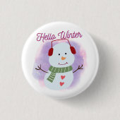 Hallo Winter Button (Vorderseite)