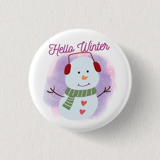 Hallo Winter Button (Vorderseite)