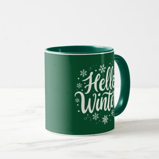Hallo Winter Elegante Weihnachten Zwei Tone Kaffee Tasse (VorderseiteRechts)
