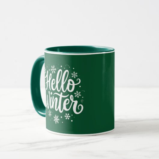 Hallo Winter Elegante Weihnachten Zwei Tone Kaffee Tasse (Vorderseite Links)