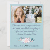 Hallo Winter Foto Weihnachtskarte Feiertagskarte (Rückseite)