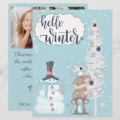Hallo Winter Foto Weihnachtskarte Feiertagskarte (Vorne/Hinten)