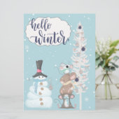 Hallo Winter Foto Weihnachtskarte Feiertagskarte (Stehend Vorderseite)