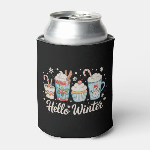 Hallo Winter Gemütlicher Kaffee Schneemann Weihnac Dosenkühler
