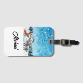 Hallo Winter Gepäckanhänger personalisiert (Vorderseite (Horizontal))