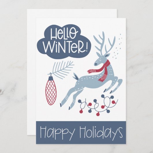 Hallo Winter glücklich Weihnachten Weihnachten (Vorne/Hinten)