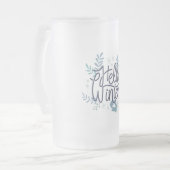 Hallo Winter Mattglas Bierglas (Vorderseite Links)