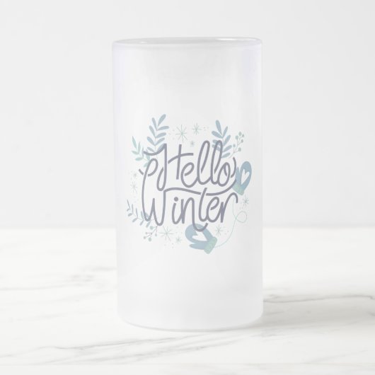 Hallo Winter Mattglas Bierglas (Mittel)
