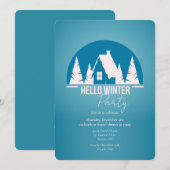 Hallo Winter Party Einladungen (Vorne/Hinten)