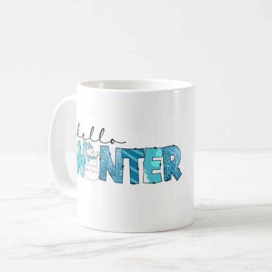 Hallo Winter Personalisiert Kaffeetasse (Vorderseite Links)