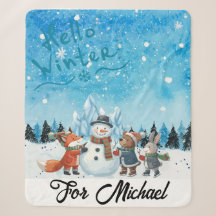 Hallo Winter Personalisierte Sherpa-Decke