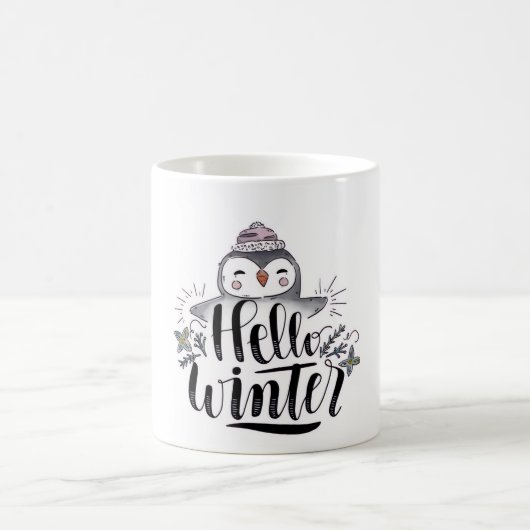 Hallo Winter Pinguin Tasse (Mittel)