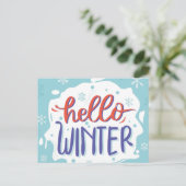 Hallo Winter Postkarte (Stehend Vorderseite)