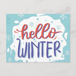 Hallo Winter Postkarte