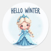 Hallo Winter Prinzessin Aufkleber (Vorderseite)