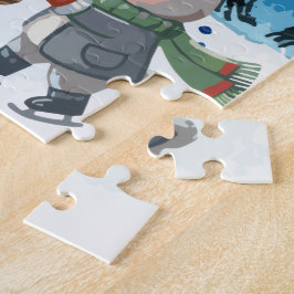 Hallo Winter Puzzle mit übergroßen Teilen
