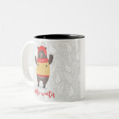 Hallo Winter Saison Gruß Illustration Bärenkunst Zweifarbige Tasse (Vorderseite Links)