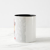 Hallo Winter Saison Gruß Illustration Bärenkunst Zweifarbige Tasse (Mittel)