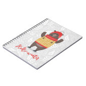 Hallo Winter Saison Gruß Illustrationsbär Notizblock (Linke Seite)