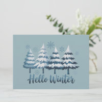 Hallo Winter Saison Vibes Bäume Schneeflocken Xmas