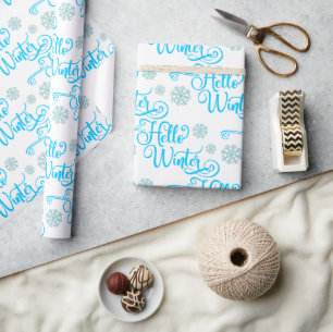 Hallo Winter-Schneeflocken Geschenkpapier
